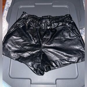 Sincerely Jules Black High Waist Leather Shorts